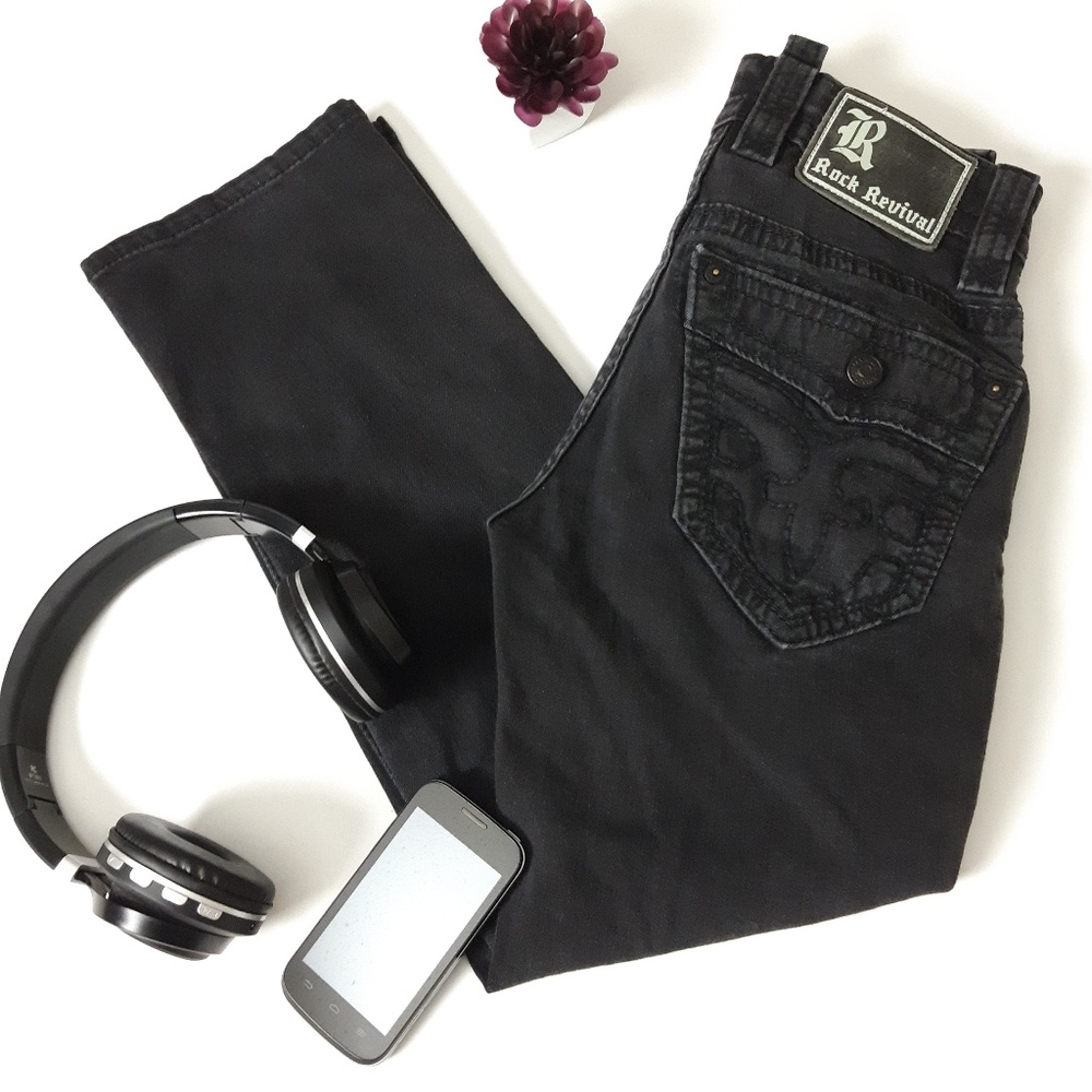 Rock Revival Black Straight Leg Jeans petite